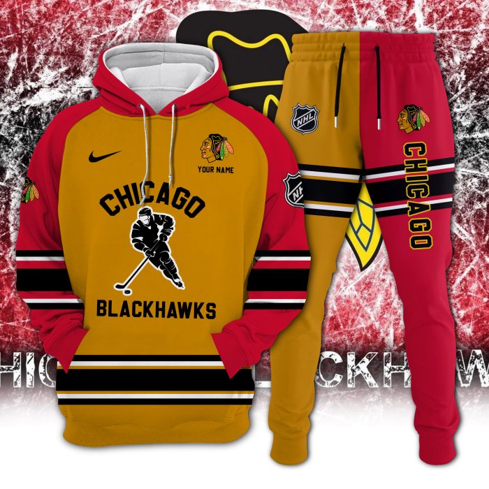 Chicago Blackhawks Combo Hoodie Long Pants Set Edition 3D CHJ1606