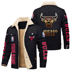 Chicago Bulls NBA Style Personalized Fleece Cargo Jacket Winter Jacket FCJ1129