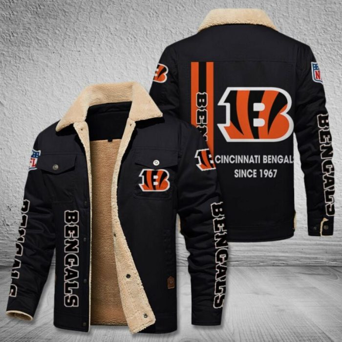 Cincinnati Bengals NFL Custom Name Fleece Cargo Jacket Winter Jackets  FCJ1229