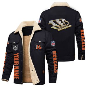 Cincinnati Bengals NFL Personalized Fleece Cargo Jacket Winter Jacket FCJ1421