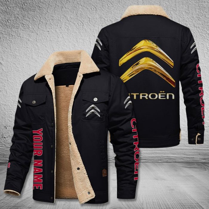 Citroen Cars Logo Personalized Fleece Cargo Jacket Winter Jacket FCJ1007