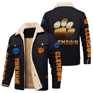 Clemson Tigers NCAA Style Personalized Fleece Cargo Jacket Winter Jacket FCJ1159