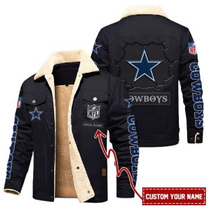 Dallas Cowboys NFL Custom Name Premium Fleece Cargo Jacket Winter Jacket FCJ1263