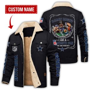 Dallas Cowboys NFL Fan Now And Forever Persoanlized Fleece Cargo Jacket Winter Jacket FCJ1327