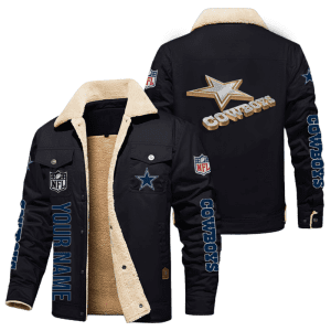 Dallas Cowboys NFL Personalized Fleece Cargo Jacket Winter Jacket FCJ1423