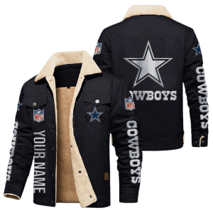 Dallas Cowboys Special Edition Silver Chrome Color NFL Personalized Fleece Cargo Jacket Winter Jacket FCJ1551