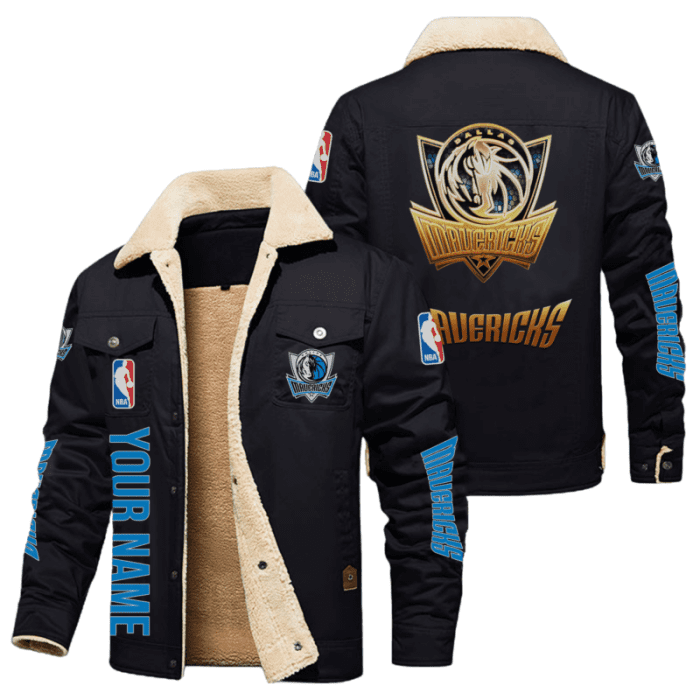 Dallas Mavericks NBA Style Personalized Fleece Cargo Jacket Winter Jacket FCJ1131