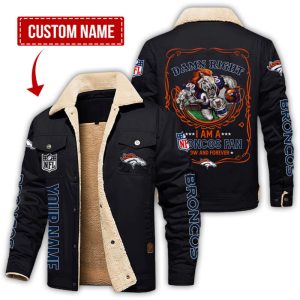 Denver Broncos NFL Fan Now And Forever Persoanlized Fleece Cargo Jacket Winter Jacket FCJ1328