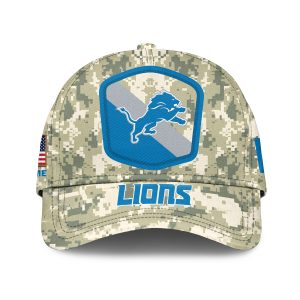 Detroit Lions Camo 2023 Salute To Service Personalized Classic Baseball Cap