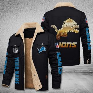 Detroit Lions NFL Style Personalized Fleece Cargo Jacket Winter Jacket FCJ1489