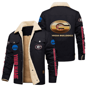 Georgia Bulldogs NCAA Style Personalized Fleece Cargo Jacket Winter Jacket FCJ1162