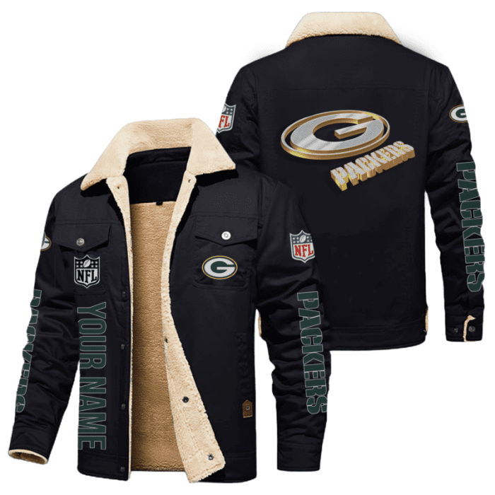 Green Bay Packers NFL Personalized Fleece Cargo Jacket Winter Jacket FCJ1426