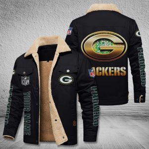 Green Bay Packers NFL Style Personalized Fleece Cargo Jacket Winter Jacket FCJ1490