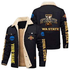 Iowa State Cyclones NCAA Style Personalized Fleece Cargo Jacket Winter Jacket FCJ1165