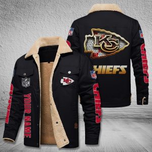 Kansas City Chiefs NFL Style Personalized Fleece Cargo Jacket Winter Jacket FCJ1494