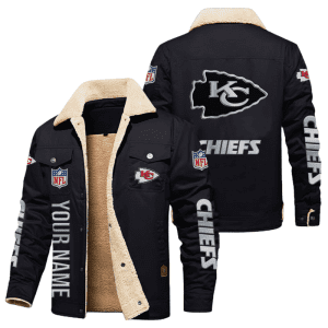 Kansas City Chiefs Special Edition Silver Chrome Color NFL Personalized Fleece Cargo Jacket Winter Jacket FCJ1558