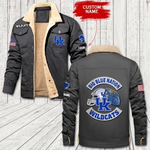 Kentucky Wildcats New NCAA Custom Name Personalized Fleece Cargo Jacket Winter Jacket FCJ1207