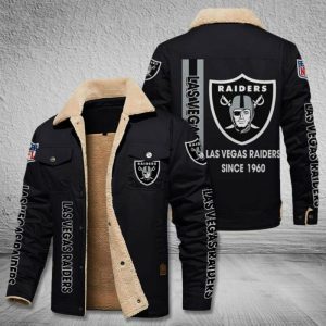 Las Vegas Raiders NFL Custom Name Fleece Cargo Jacket Winter Jackets  FCJ1239