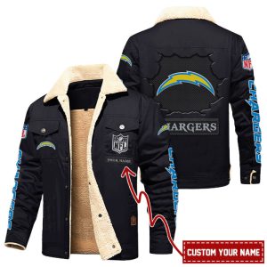 Los Angeles Chargers NFL Custom Name Premium Fleece Cargo Jacket Winter Jacket FCJ1272