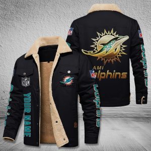Miami Dolphins NFL Style Personalized Fleece Cargo Jacket Winter Jacket FCJ1498