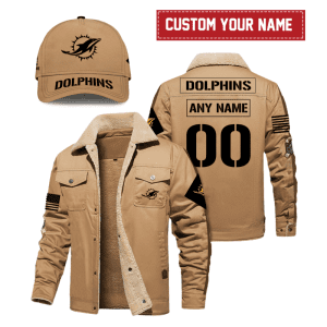 Miami Dolphins NFL Veterans Day Personalized Fleece Cargo Jacket Winter Jacket FCJ1530