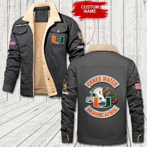 Miami Hurricanes New NCAA Custom Name Personalized Fleece Cargo Jacket Winter Jacket FCJ1210