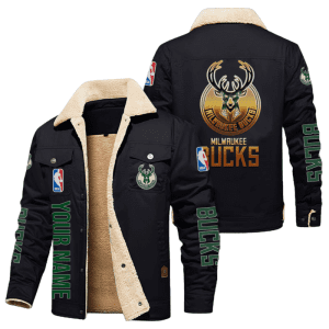 Milwaukee Bucks NBA Style Personalized Fleece Cargo Jacket Winter Jacket FCJ1141