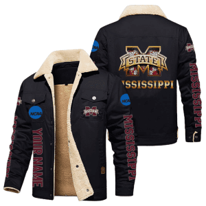 Mississippi State Bulldogs NCAA Style Personalized Fleece Cargo Jacket Winter Jacket FCJ1170
