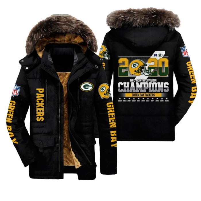 NFL Green Bay Packers Champions 2022 Parka Jacket Fleece Coat Winter PJF1117