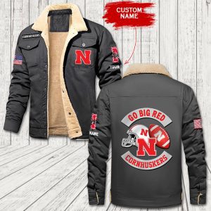 Nebraska Cornhuskers New NCAA Custom Name Personalized Fleece Cargo Jacket Winter Jacket FCJ1212