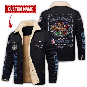 New England Patriots NFL Fan Now And Forever Persoanlized Fleece Cargo Jacket Winter Jacket FCJ1340