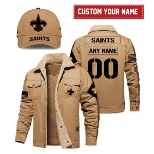 New Orleans Saints NFL Veterans Day Personalized Fleece Cargo Jacket Winter Jacket FCJ1533