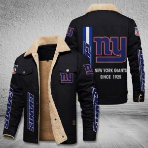New York Giants NFL Custom Name Fleece Cargo Jacket Winter Jackets  FCJ1246