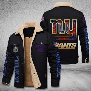 New York Giants NFL Style Personalized Fleece Cargo Jacket Winter Jacket FCJ1502