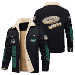 New York Jets NFL Personalized Fleece Cargo Jacket Winter Jacket FCJ1439