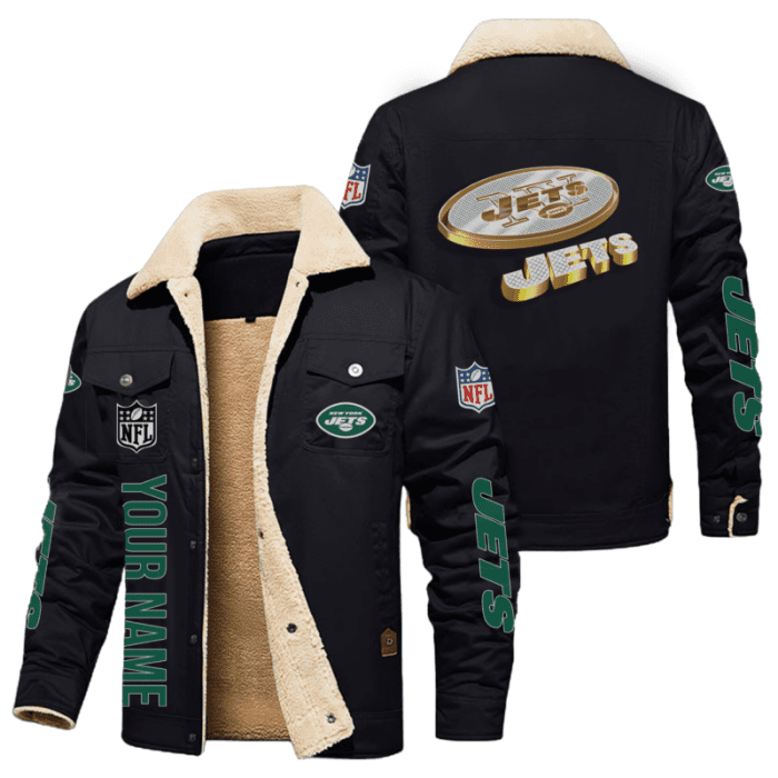 New York Jets NFL Personalized Fleece Cargo Jacket Winter Jacket FCJ1439