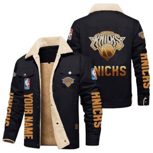 New York Knicks NBA Style Personalized Fleece Cargo Jacket Winter Jacket FCJ1144