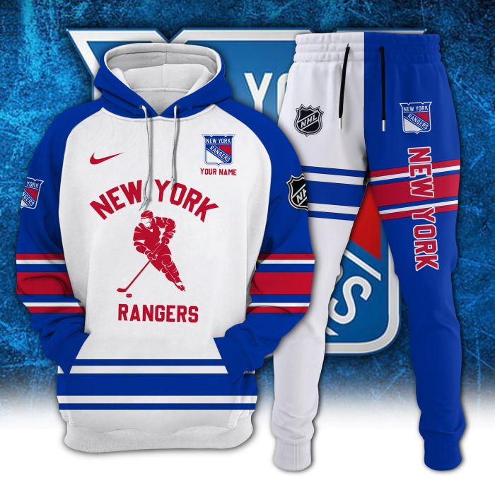 New York Rangers Combo Hoodie Long Pants Set Edition 3D CHJ1619