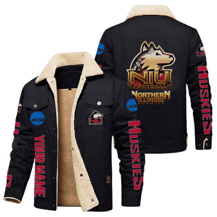 Northern Illinois Huskies NCAA Style Personalized Fleece Cargo Jacket Winter Jacket FCJ1174