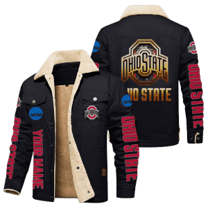 Ohio State Buckeyes NCAA Style Personalized Fleece Cargo Jacket Winter Jacket FCJ1176