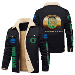 Oregon Ducks NCAA Style Personalized Fleece Cargo Jacket Winter Jacket FCJ1180
