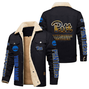 Pittsburgh Panthers NCAA Style Personalized Fleece Cargo Jacket Winter Jacket FCJ1182