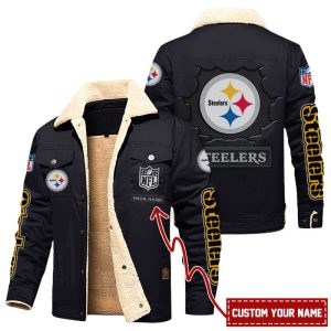 Pittsburgh Steelers NFL Custom Name Premium Fleece Cargo Jacket Winter Jacket FCJ1281