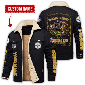 Pittsburgh Steelers NFL Fan Now And Forever Persoanlized Fleece Cargo Jacket Winter Jacket FCJ1345