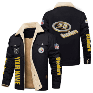 Pittsburgh Steelers NFL Personalized Fleece Cargo Jacket Winter Jacket FCJ1441