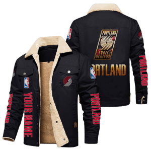 Portland Trail Blazers NBA Style Personalized Fleece Cargo Jacket Winter Jacket FCJ1149