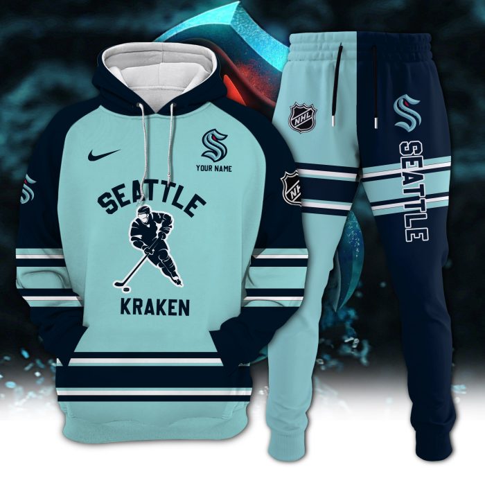 Seattle Kraken Combo Hoodie Long Pants Set Edition 3D CHJ1624