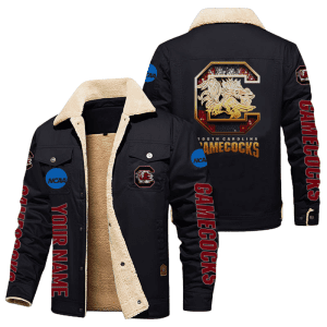South Carolina Gamecocks NCAA Style Personalized Fleece Cargo Jacket Winter Jacket FCJ1183