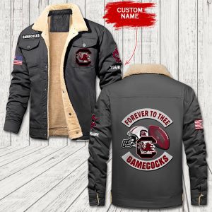 South Carolina Gamecocks New NCAA Custom Name Personalized Fleece Cargo Jacket Winter Jacket FCJ1219