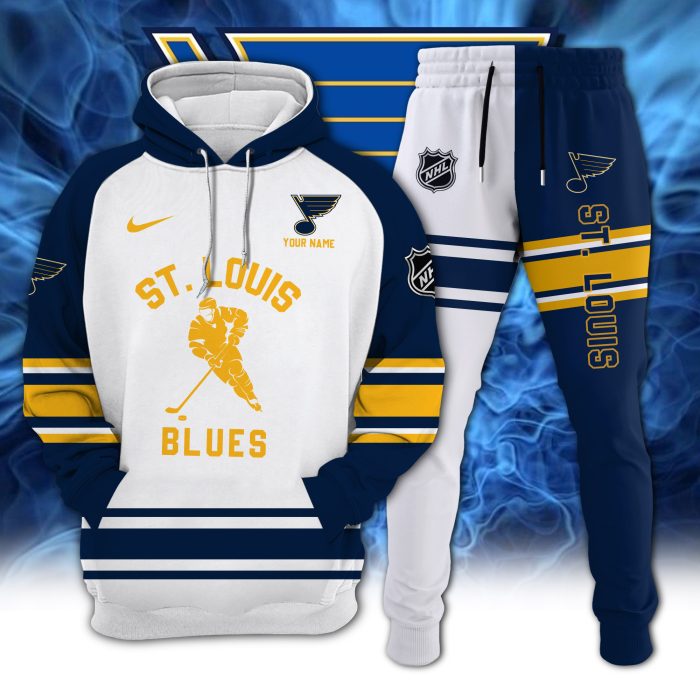 St. Louis Blues Combo Hoodie Long Pants Set Edition 3D CHJ1625